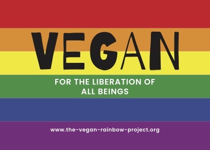 5x Vegan Rainbow Postcard DIN A6